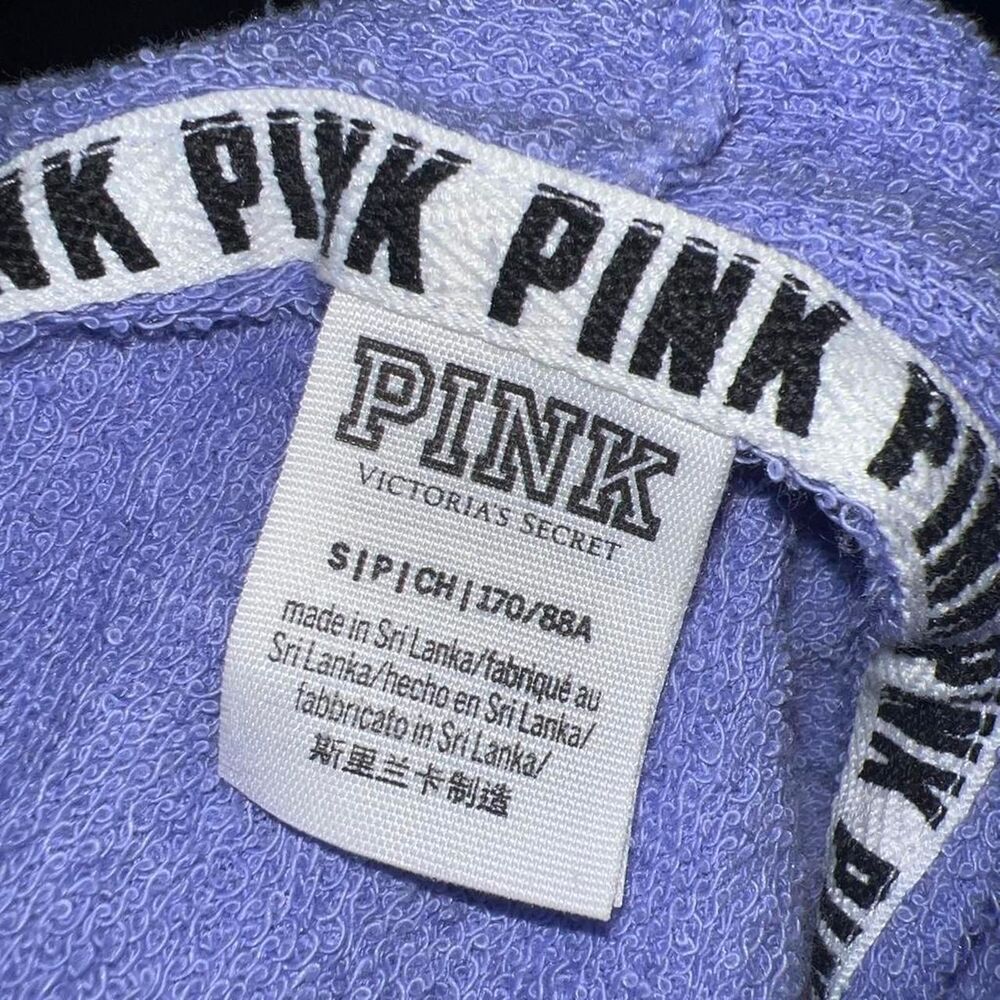PINK Victoria's Secret Women's Cropped Hoodie | Periwinkle Blue-Purple Drawstrin - Picture 7 of 7